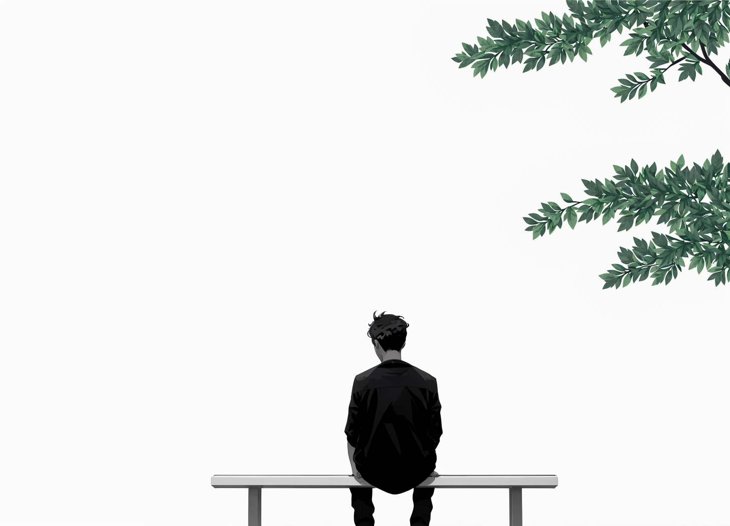 young man sitting on a bench